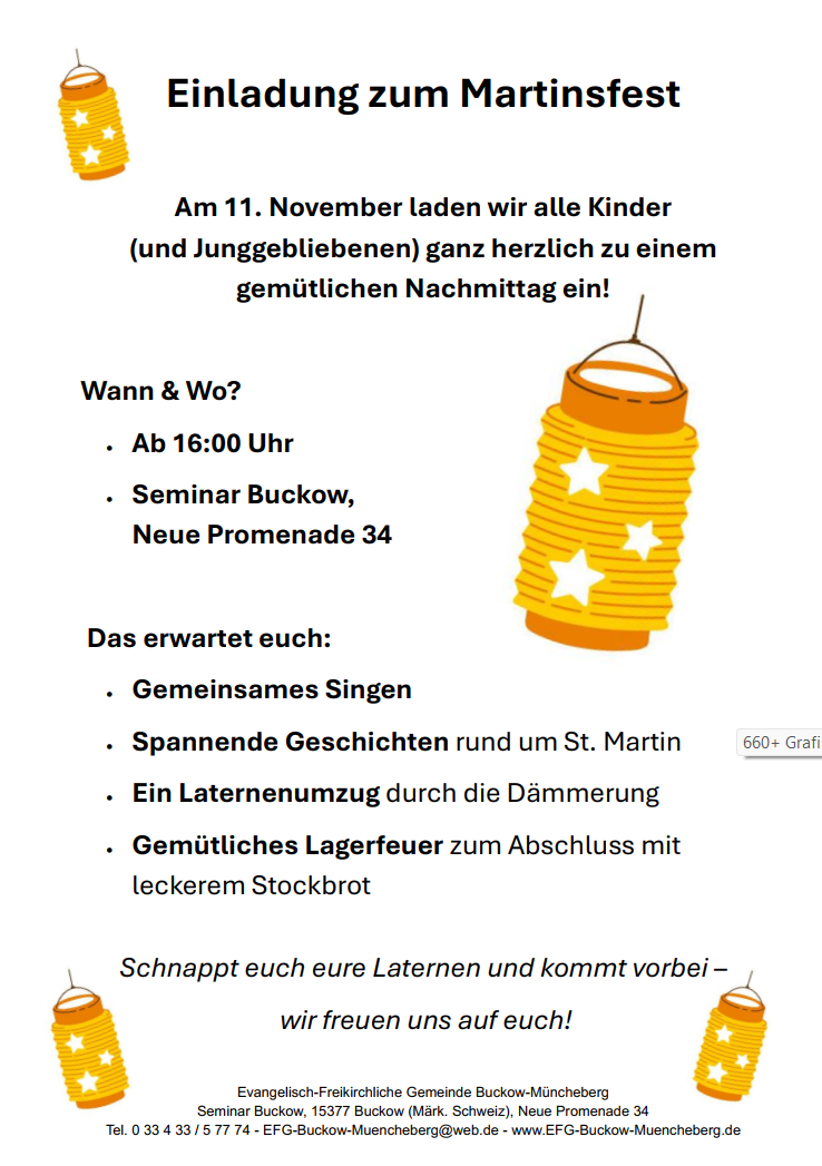 Einaldung zum Martinstag